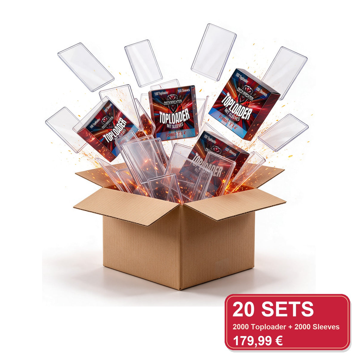 2000 Toploader + 2000 Penny Sleeves – Mega-Paket